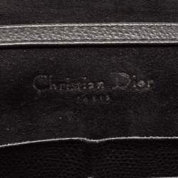 Pre Owned Dior Black Grained Leather Saddle Chain Pouch