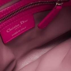 Pre Owned Dior Hot Pink Cannage Leather Small Diorling Shoulder Bag