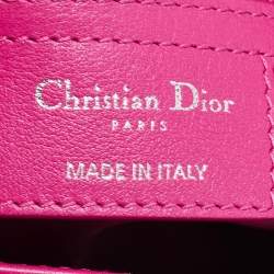 Pre Owned Dior Hot Pink Cannage Leather Small Diorling Shoulder Bag