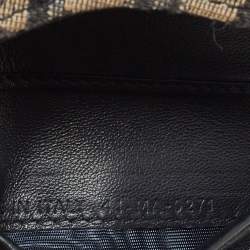 Pre Owned Dior Blue Oblique Canvas Saddle Card Holder