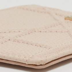 Pre Owned Dior Pink Cannage Leather Diorama Card Holder
