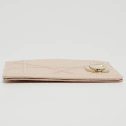 Pre Owned Dior Pink Cannage Leather Diorama Card Holder