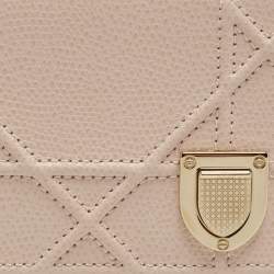 Pre Owned Dior Pink Cannage Leather Diorama Card Holder