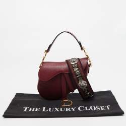 Dior Red Leather Mini Saddle Bag