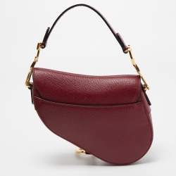 Dior Red Leather Mini Saddle Bag