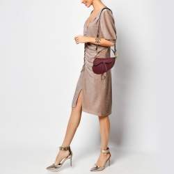 Dior Red Leather Mini Saddle Bag