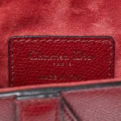 Dior Red Leather Mini Saddle Bag