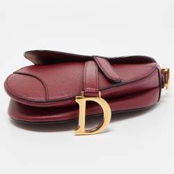 Dior Red Leather Mini Saddle Bag