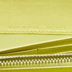 Pre Owned Dior Yellow Cannage Patent Leather Lady Dior Continental Wallet