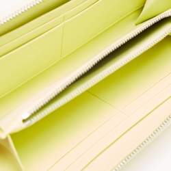 Pre Owned Dior Yellow Cannage Patent Leather Lady Dior Continental Wallet