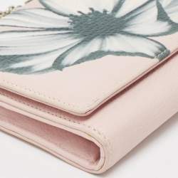 Pre Owned Dior Pink Leather Diorissimo Alstroemeria Flower Chain Clutch