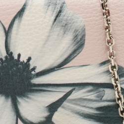 Pre Owned Dior Pink Leather Diorissimo Alstroemeria Flower Chain Clutch
