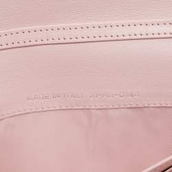 Pre Owned Dior Pink Leather Diorissimo Alstroemeria Flower Chain Clutch