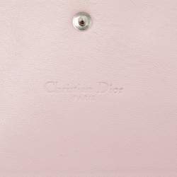 Pre Owned Dior Pink Leather Diorissimo Alstroemeria Flower Chain Clutch