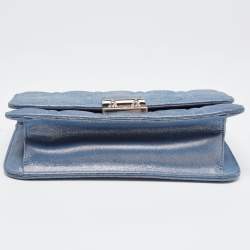 Pre Owned Dior Blue Cannage Quilted Leather Miss Dior Promenade Chain Clutch