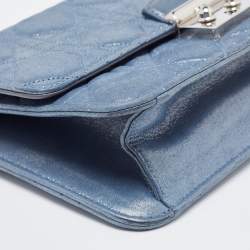 Pre Owned Dior Blue Cannage Quilted Leather Miss Dior Promenade Chain Clutch