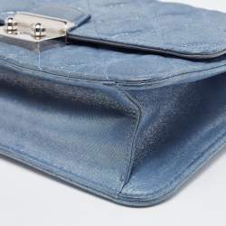 Pre Owned Dior Blue Cannage Quilted Leather Miss Dior Promenade Chain Clutch