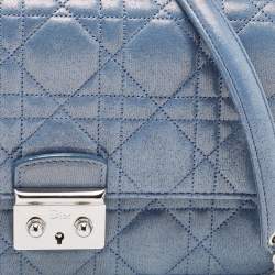 Pre Owned Dior Blue Cannage Quilted Leather Miss Dior Promenade Chain Clutch