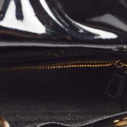 Pre Owned Dior Black Cannage Patent Leather Mini Lady Dior Tote