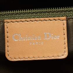 Pre Owned Dior Brown/Green Oblique Canvas Trotter Tote Bag