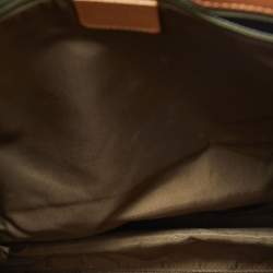 Pre Owned Dior Brown/Green Oblique Canvas Trotter Tote Bag