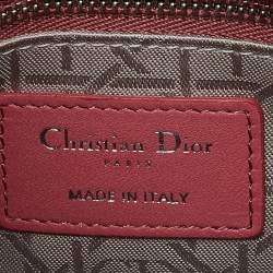 Pre Owned Dior Pink Cannage Leather Mini Lady Dior Tote