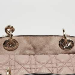 Pre Owned Dior Old Rose Cannage Leather Supple Lady Dior Tote