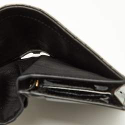 Pre Owned Dior Black Cannage Patent Leather Lady Dior Flap Wallet