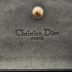 Pre Owned Dior Black Cannage Patent Leather Lady Dior Flap Wallet