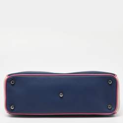 Pre Owned Dior Tri Color Leather Medium Diorissimo Shopper Tote