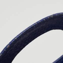 Pre Owned Dior Blue Python Mini Lady Dior Tote