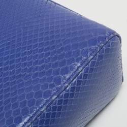 Pre Owned Dior Blue Python Mini Lady Dior Tote