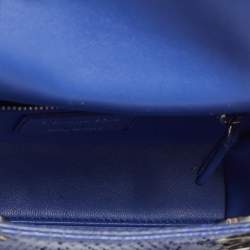 Pre Owned Dior Blue Python Mini Lady Dior Tote