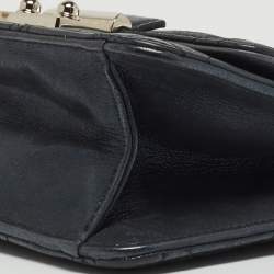 Pre Owned Dior Navy Blue Shimmer Cannage Leather Mini Miss Dior Bag
