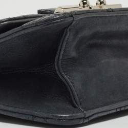 Pre Owned Dior Navy Blue Shimmer Cannage Leather Mini Miss Dior Bag