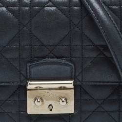 Pre Owned Dior Navy Blue Shimmer Cannage Leather Mini Miss Dior Bag
