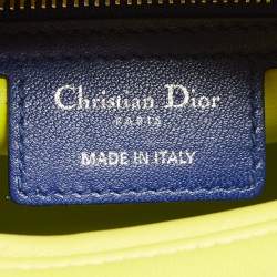 Pre Owned Dior Tri Color Leather Medium Lady Dior Tote Bag