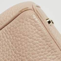Pre Owned Dior Light Pink Leather Mini Be Dior Top Handle Bag