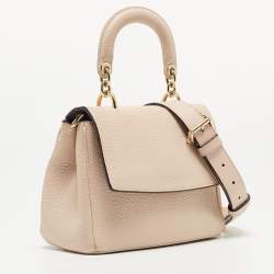Pre Owned Dior Light Pink Leather Mini Be Dior Top Handle Bag