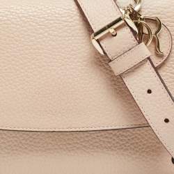 Pre Owned Dior Light Pink Leather Mini Be Dior Top Handle Bag