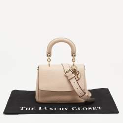 Pre Owned Dior Light Pink Leather Mini Be Dior Top Handle Bag