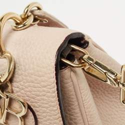 Pre Owned Dior Light Pink Leather Mini Be Dior Top Handle Bag