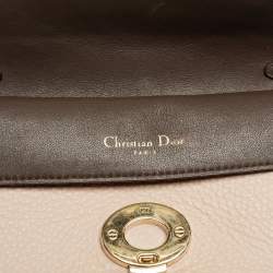 Pre Owned Dior Light Pink Leather Mini Be Dior Top Handle Bag