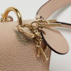 Pre Owned Dior Light Pink Leather Mini Be Dior Top Handle Bag