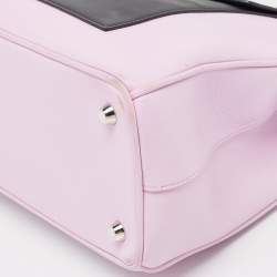 Pre Owned Dior Lilac/Black Leather Large Diorissimo Pocket Tote