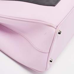 Pre Owned Dior Lilac/Black Leather Large Diorissimo Pocket Tote