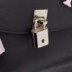 Pre Owned Dior Lilac/Black Leather Large Diorissimo Pocket Tote