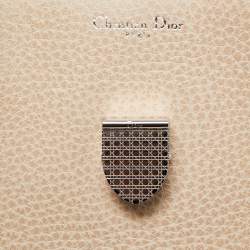 Pre Owned Dior Two Tone Beige Leather Large Diorever Top Handle Bag