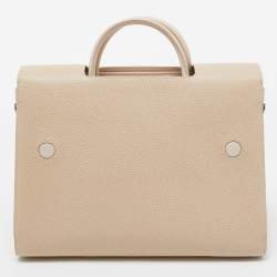 Pre Owned Dior Two Tone Beige Leather Large Diorever Top Handle Bag