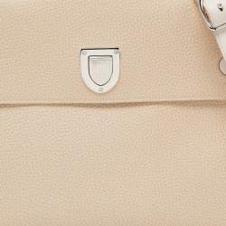 Pre Owned Dior Two Tone Beige Leather Large Diorever Top Handle Bag